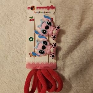 Cute Pink and Blue Character Hair Ties